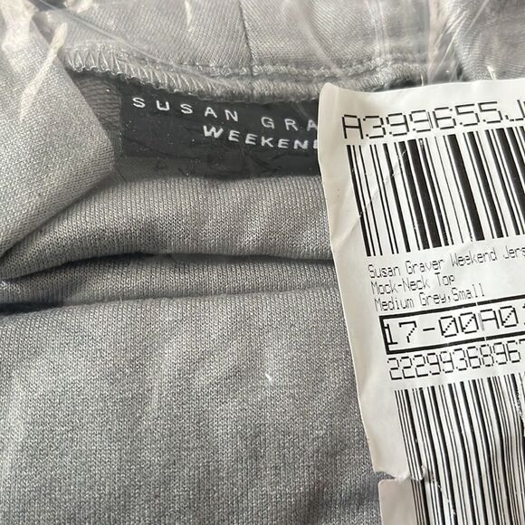 Susan Graver Weekend Jersey Knit Mock-Neck Top - Picture 3 of 4